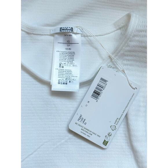 NWT Wolford Grid Net Bodysuit Sleeveless Crewneck Moisture-Wicking White XS - Picture 3 of 8